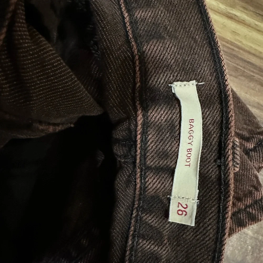 Levi's Premium Chroma Acid Chicory Coffee Brown Baggy Bootcut Jeans 26x31 - Picture 7 of 7